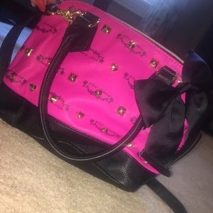 Pink/Black Studded Shoulder (OPTIONAL) Bag